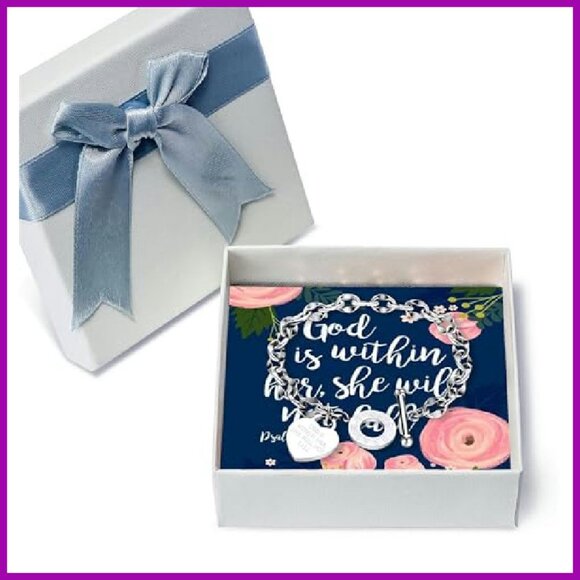 Stainless Steel Engraved Scripture Bracelet Women's Cuff Bangle Gift - Picture 3 of 8